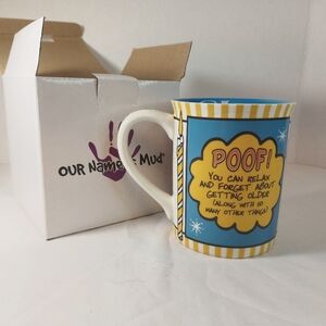 NIB Enesco Our Name Is Mud Louie Veasey "Poof 40" 40th Birthday Mug